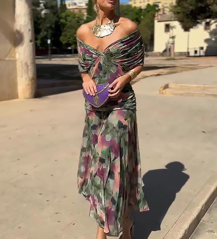 Luísa - Vestido Maxi de Festa Elegante com Decote em V