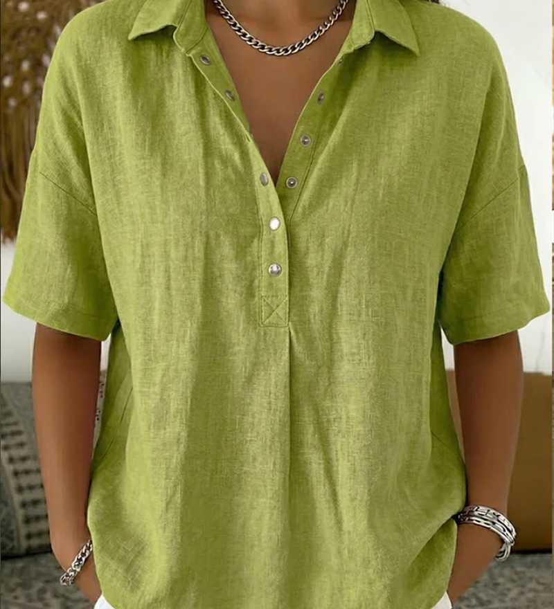 Teresa - Blusa com Gola e Detalhe de Botões