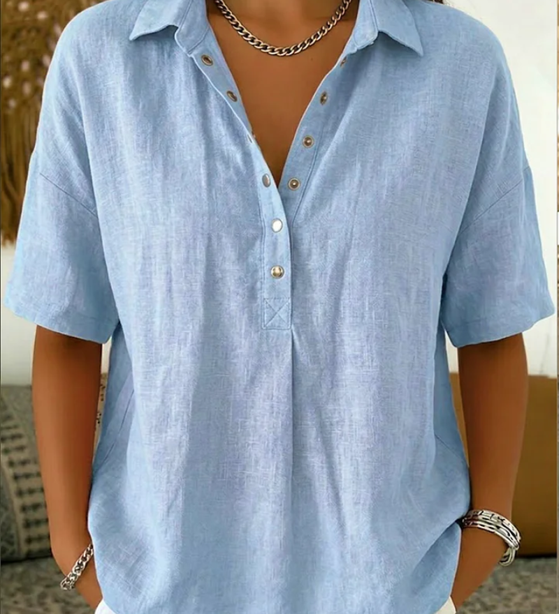Teresa - Blusa com Gola e Detalhe de Botões