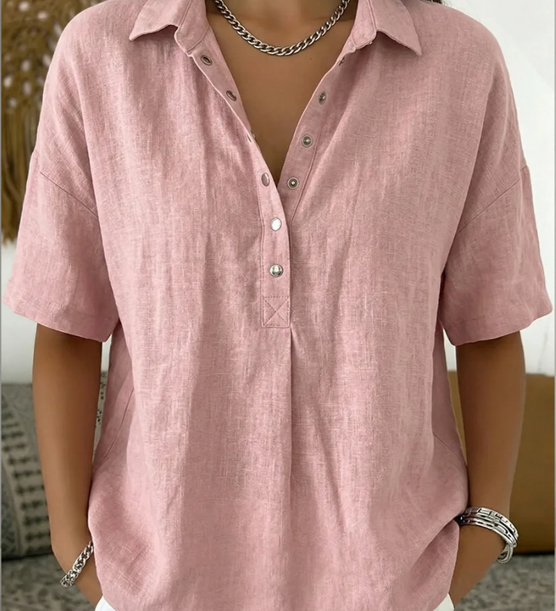 Teresa - Blusa com Gola e Detalhe de Botões