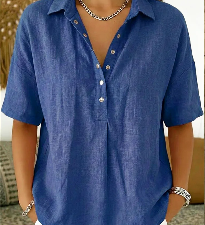 Teresa - Blusa com Gola e Detalhe de Botões