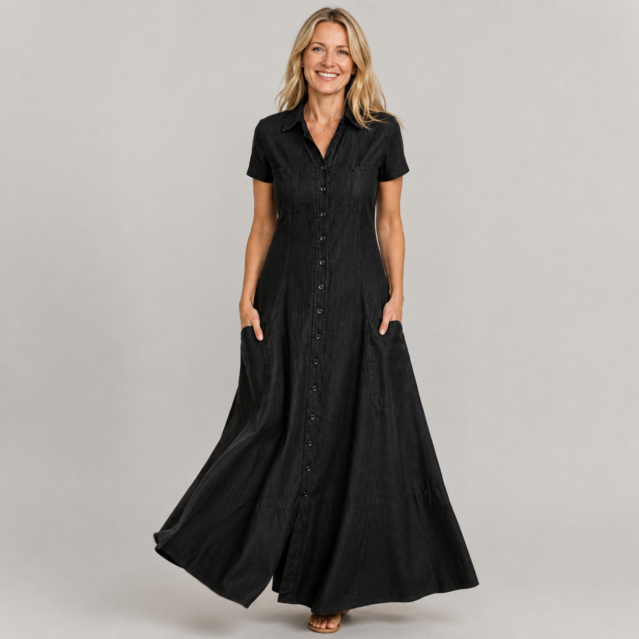 Eliza - Vestido Comprido de Ganga
