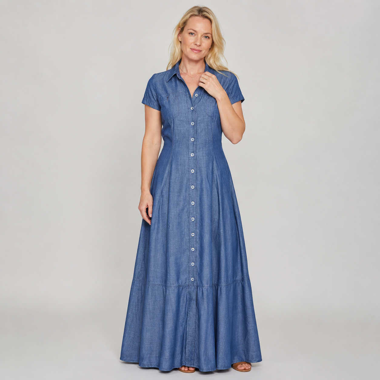 Eliza - Vestido Comprido de Ganga