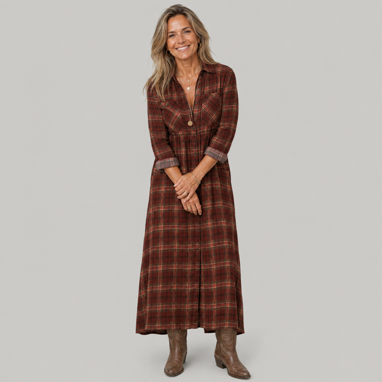 Lídia - Vestido longo de camisa
