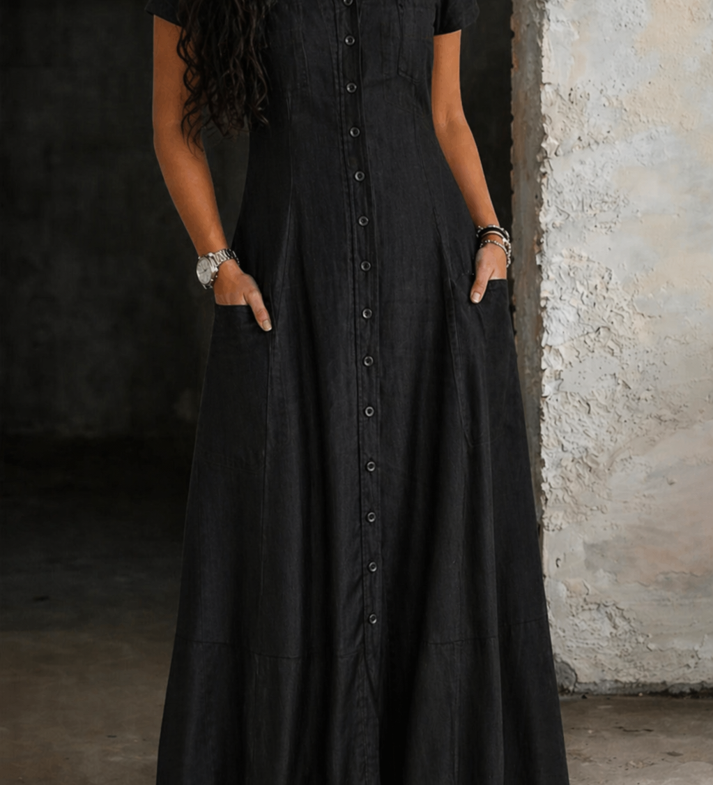 Eliza - Vestido de Denim Longo