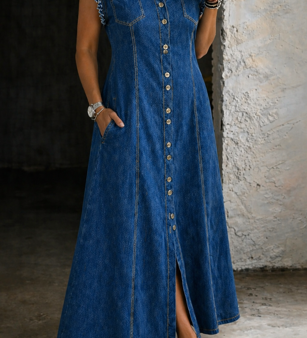 Leonor - Vestido de Jeans Tamanho Grande