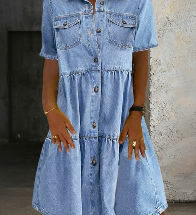 Sofia - Vestido de Jeans Casual Elegante