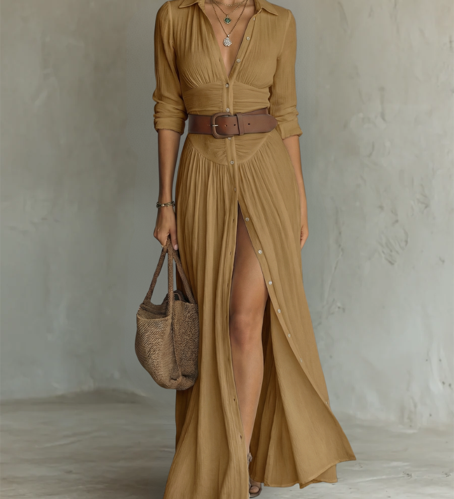 Maria - Vestido maxi de linho