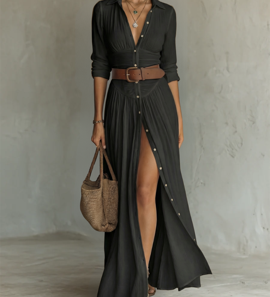 Maria - Vestido maxi de linho