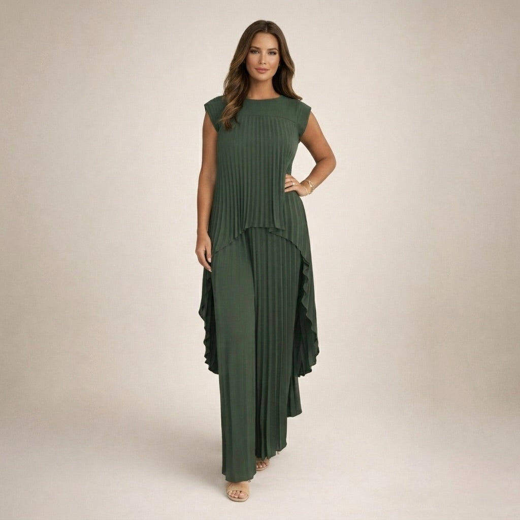 Aldina - Conjunto Elegante com Plissados