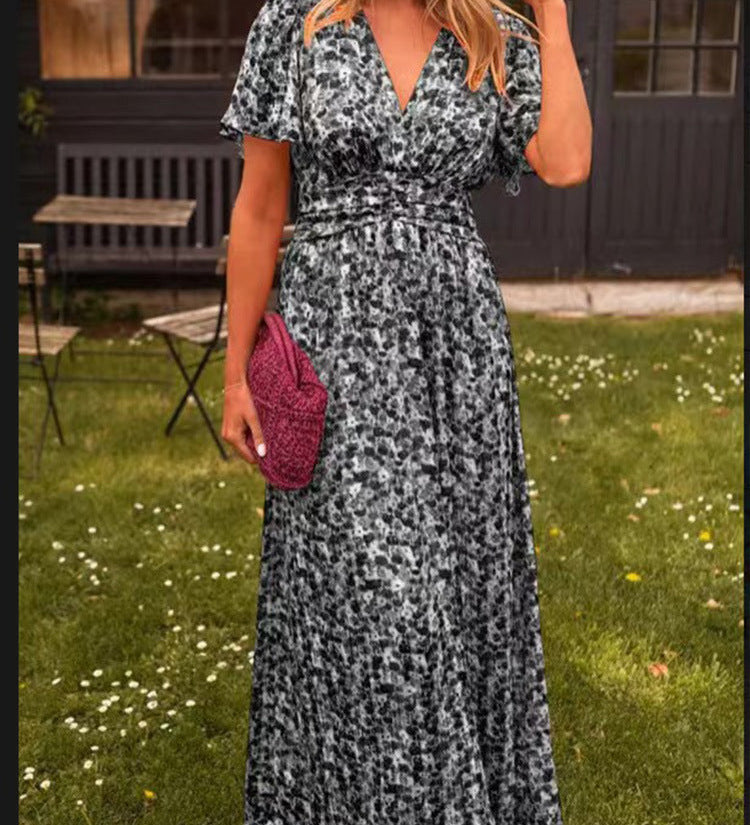 Élina – Vestido longo fluido com flores