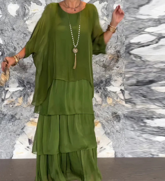 Lara – Vestido longo fluido elegante