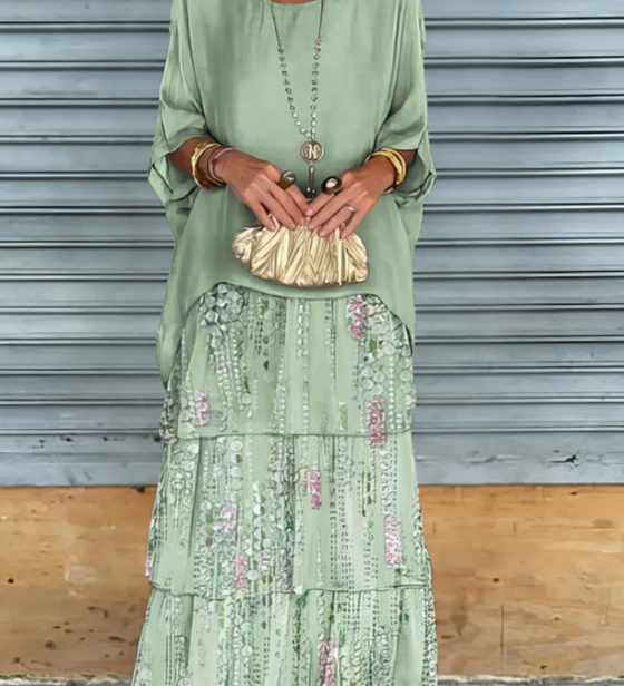 Lara – Vestido longo fluido elegante