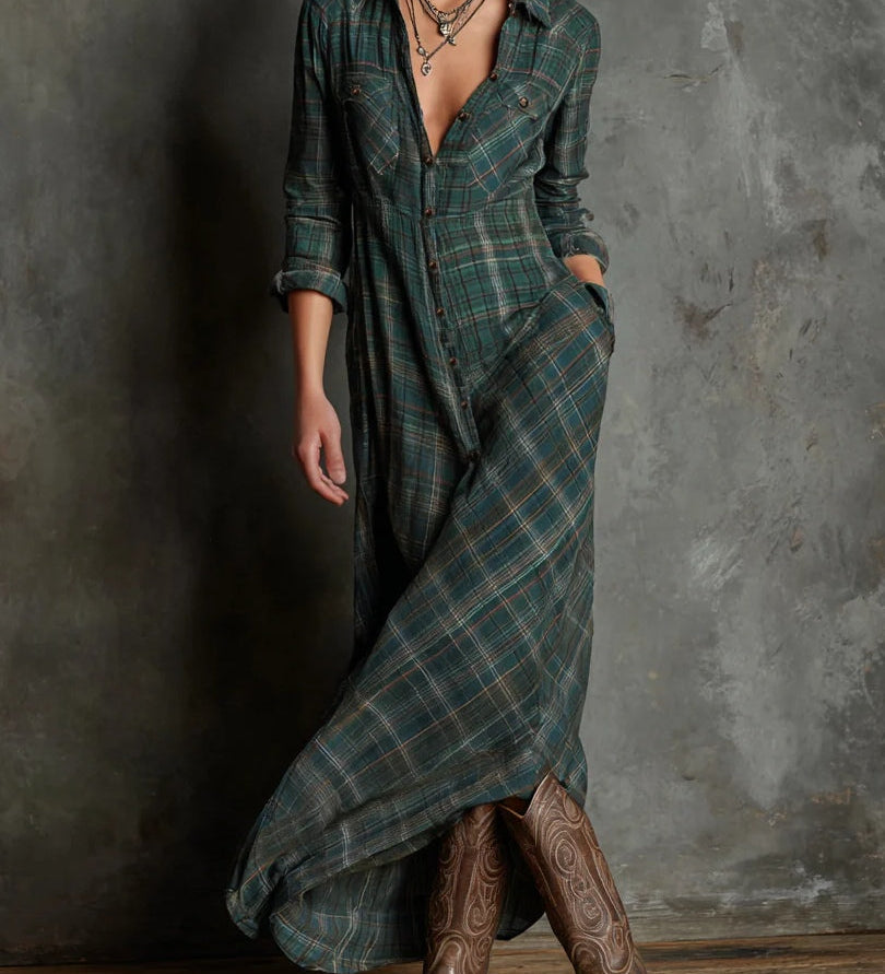 Lídia - Vestido longo de camisa
