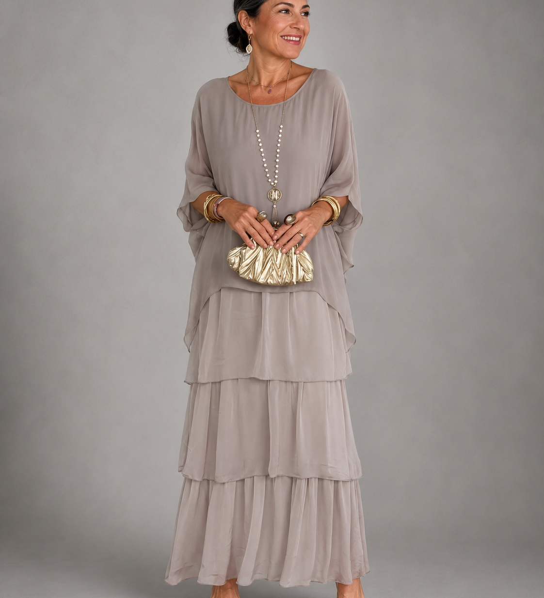 Emília - Vestido Longo Fluido e Elegante
