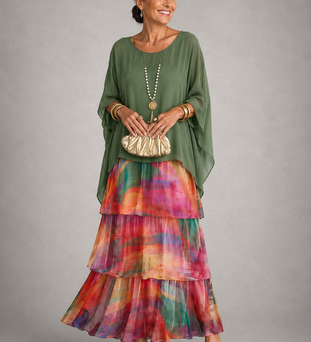 Emília - Vestido Longo Fluido e Elegante