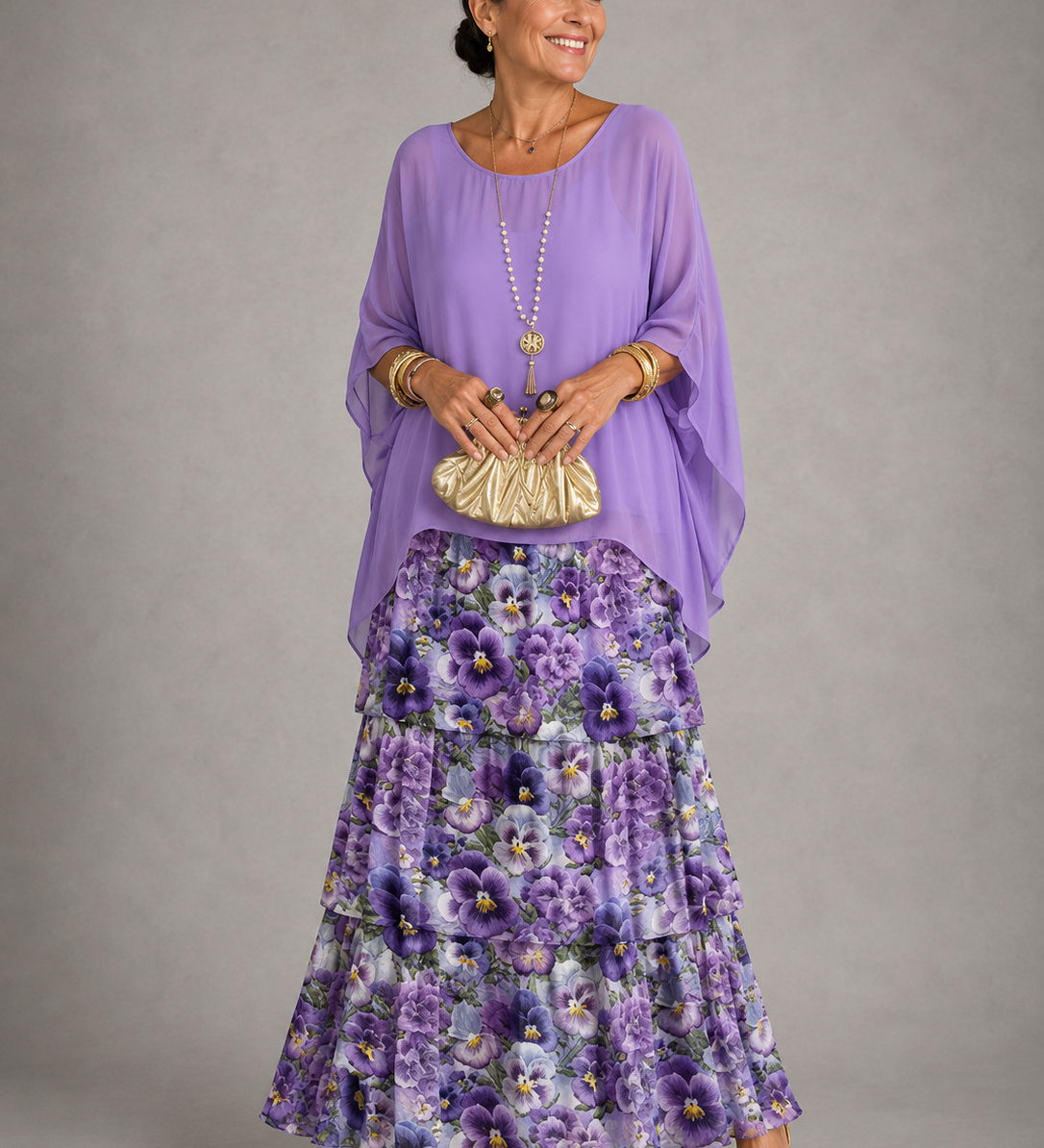 Emília - Vestido Longo Fluido e Elegante