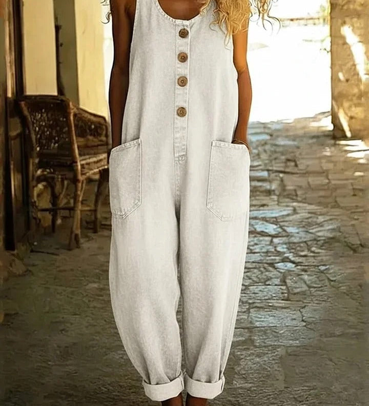 Chloé - Macacão de Ganga Lavado Vintage