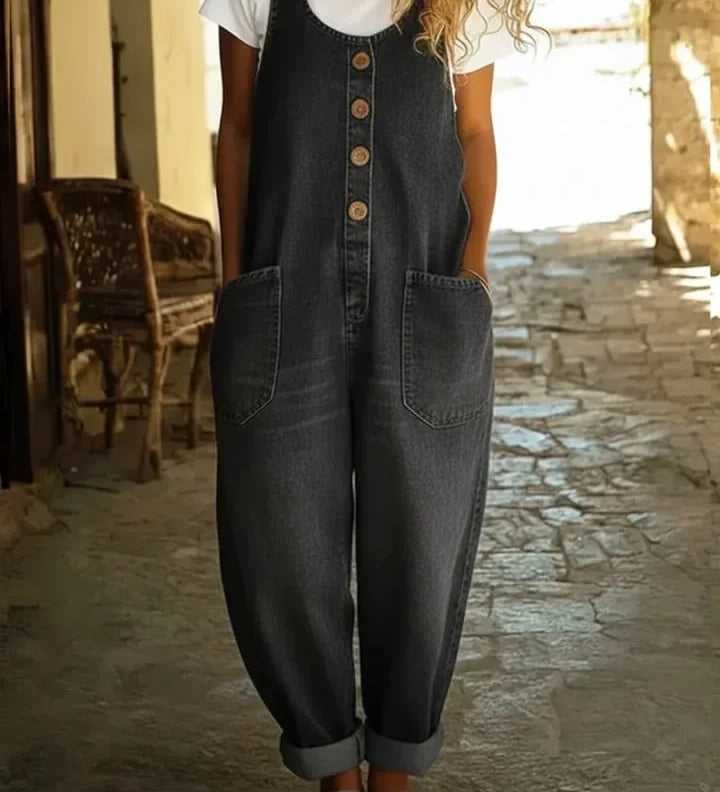 Chloé - Macacão de Ganga Lavado Vintage