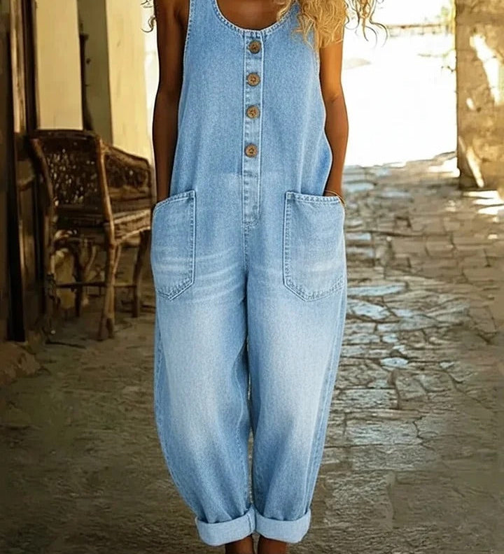 Chloé - Macacão de Ganga Lavado Vintage