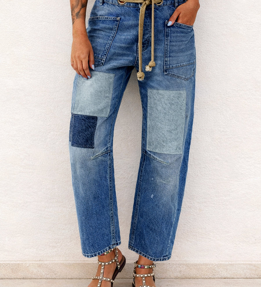 Margarida - Jeans de Corda em Patchwork