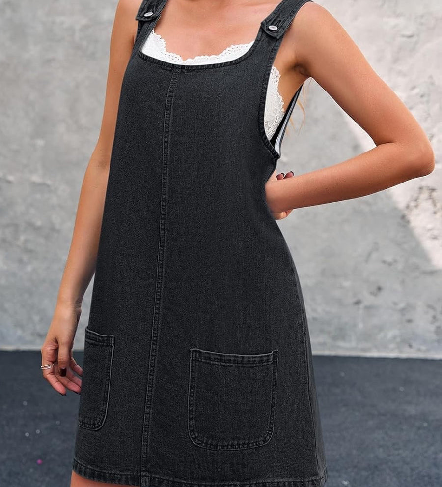 Irís - Vestido de Alças em Denim Casual