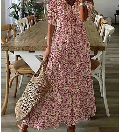 Luna - Vestido Midi de Estilo Boho Sem Esforço